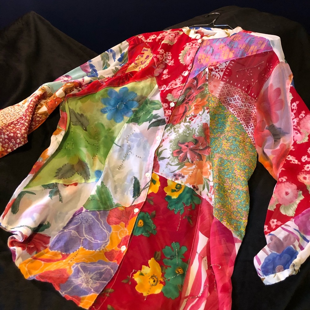 Sacred Threads long button down blouse